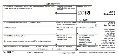 Sample Form 1098-T