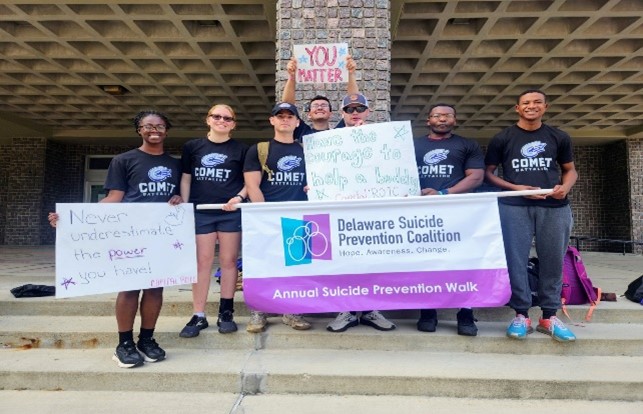 Students volunteer for the Delaware Suicide Prevention Coalition