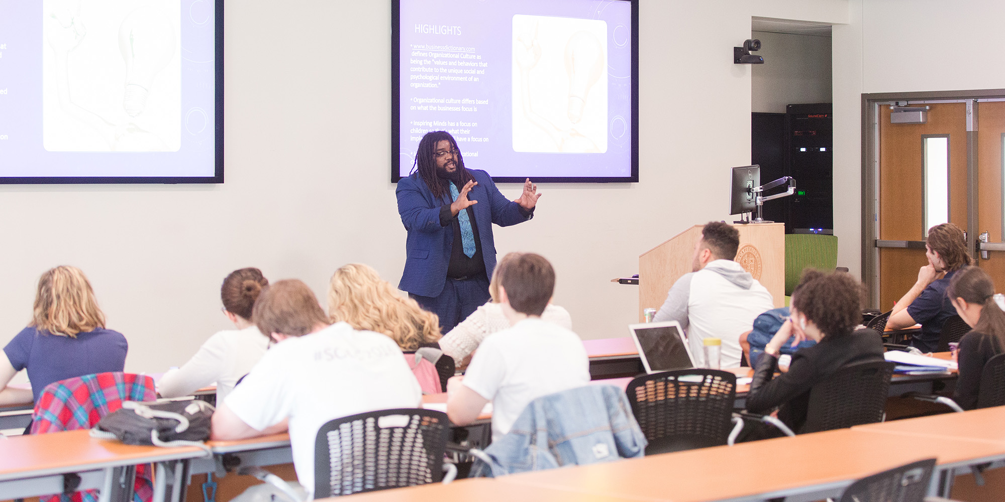 Male Professor Lecturing History Class