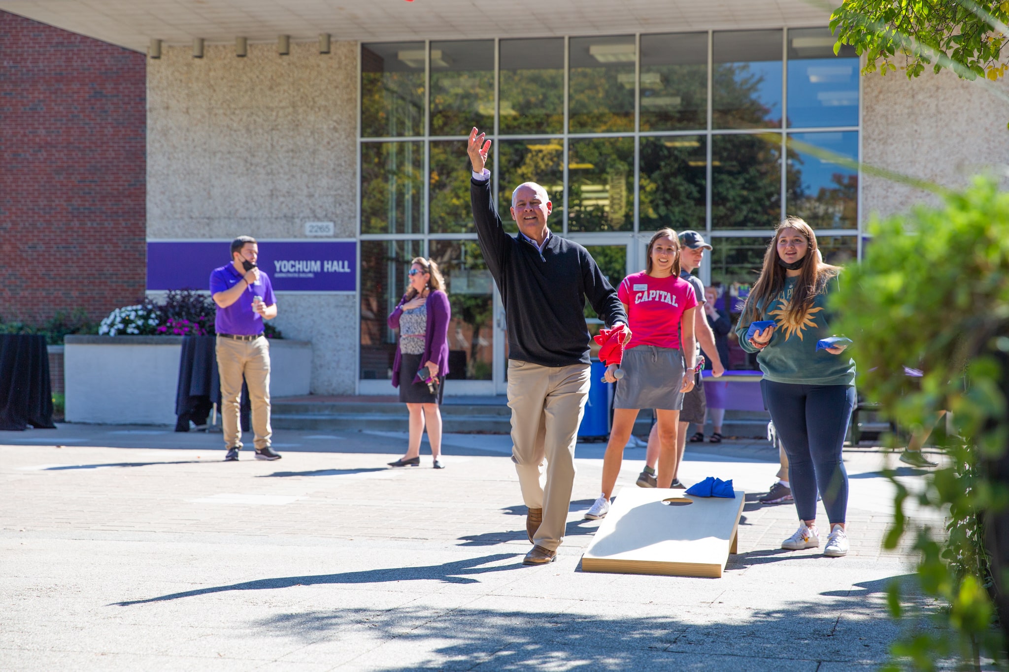 President Kaufman Tossing A Beanbag